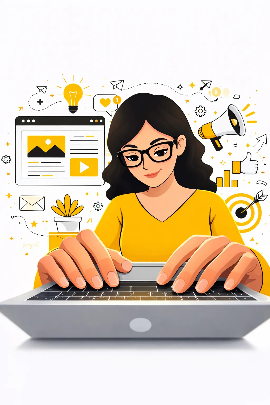 Content marketing professional creating digital content strategy for business growth